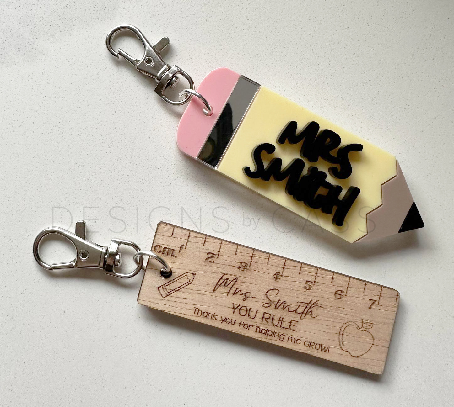 thumbnail image 2 of Personalised Teacher Thank You Keyring – Engraved Gift Idea For End Of Term From Crafty Gift Company 2 of 3